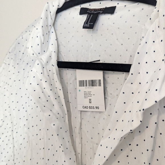 Forever 21 White Dress with Black Polka Dots - Picture 2 of 3